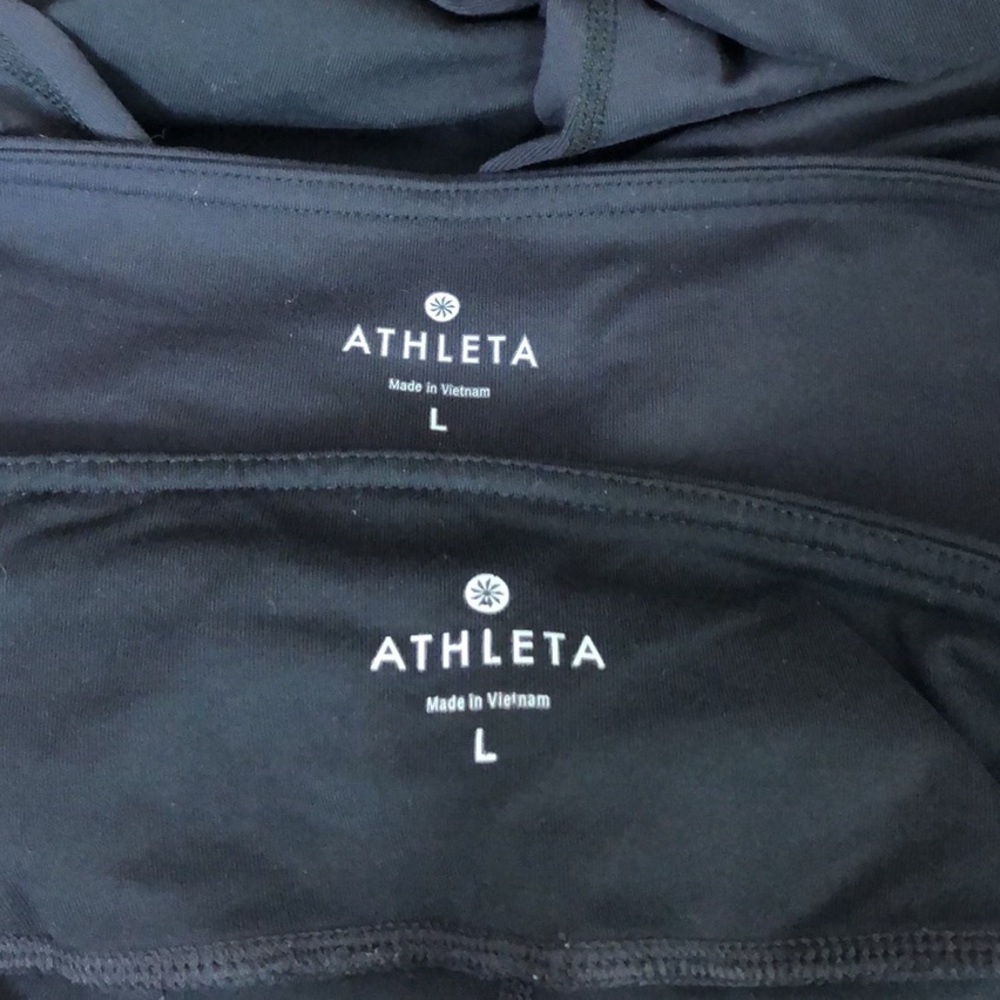 2 pair! Athleta Chaturanga tight large black - Picture 5 of 7